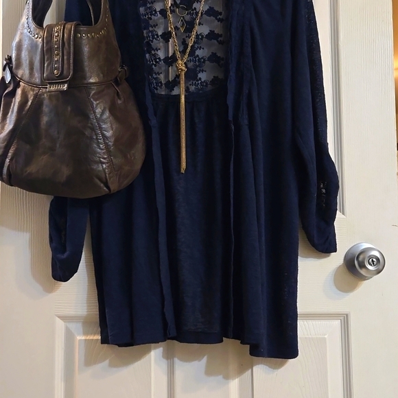 Medium Open Front Lace Detail,duster,cardigan-Skies Are Blue - Picture 2 of 9